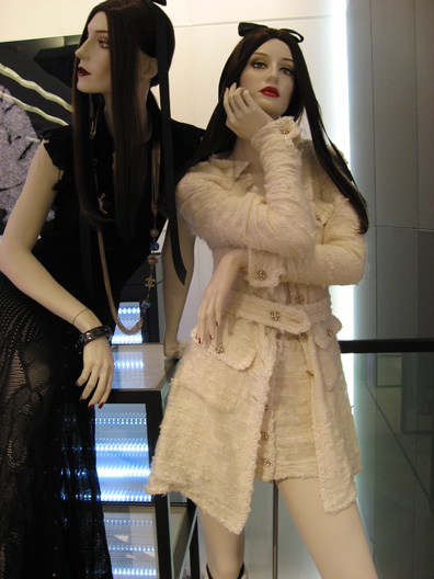 Chanel's 06a ivory lesage suit on the mannequin