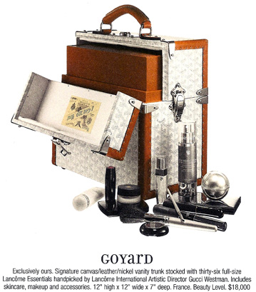 Goyard Vanity Trunk with Lancome cosmetics from Bergdorf Goodman