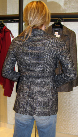 Chanel 07a plaid jacket with self-belt wool and cashmere mix