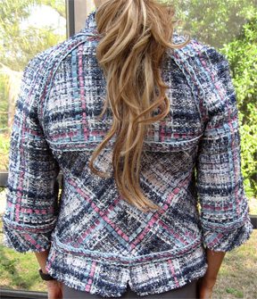 back view of 07p fantasy tweed jacket