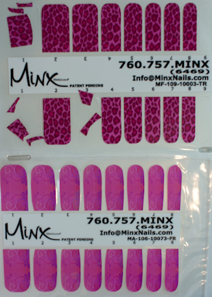 Minx Nails pink pattern choices