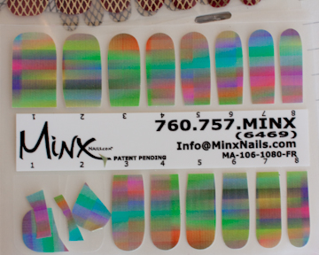 Minx nail coverings rainbow pattern selection