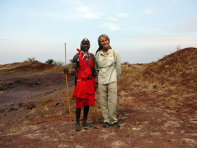 On a hike in Kenya with Rakita at Lewa Downs