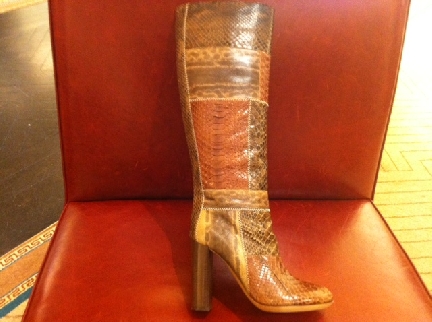 Chloe patchwork reptile boots from Bergdorfs