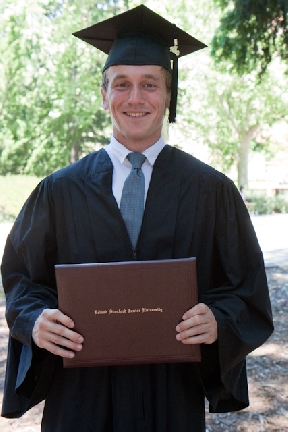 Chris with Stanford diploma