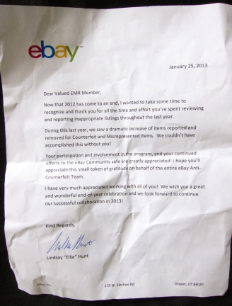eBay letter