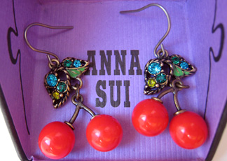 Anna Sui cherry earrings