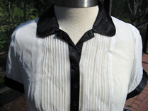 Behnaz Sarafpour ivory silk shirt with black trim for Target