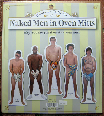 Blue Q Naked Men in Oven Mitts magnets