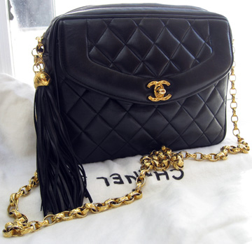 Chanel quilted bag with gold tassel - purchased from Rolando