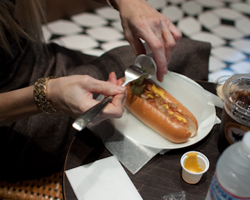 Hot dog at the Madison Park Cafe Tokyo