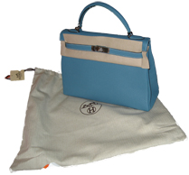 starting with the I's...the new Hermes dust bag here with a blue jean Kelly