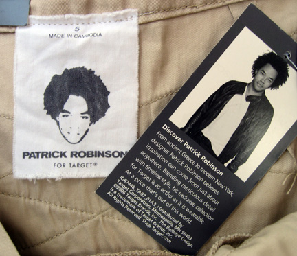 Patrick Robinson for Target label