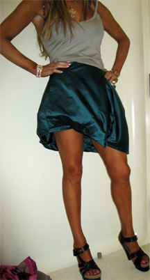 Prada teal assymmetrical skirt 07