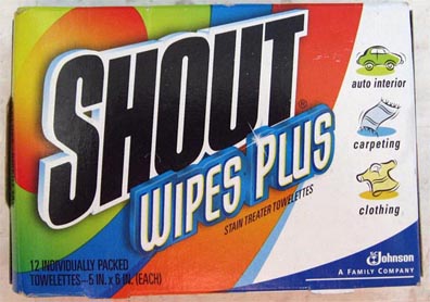 Shout wipes -- almost standard issue at the USNA