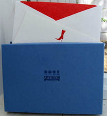 Smythson notecards - Red Boot