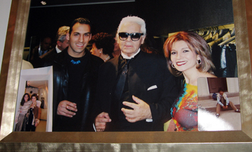 Designer Sahba with Karl Lagerfeld and Tabandeh