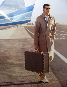 Vuitton ad for Alzer luggage and RTW from their current catalog