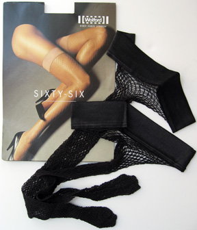Wolford black net Sixty-Six stockings